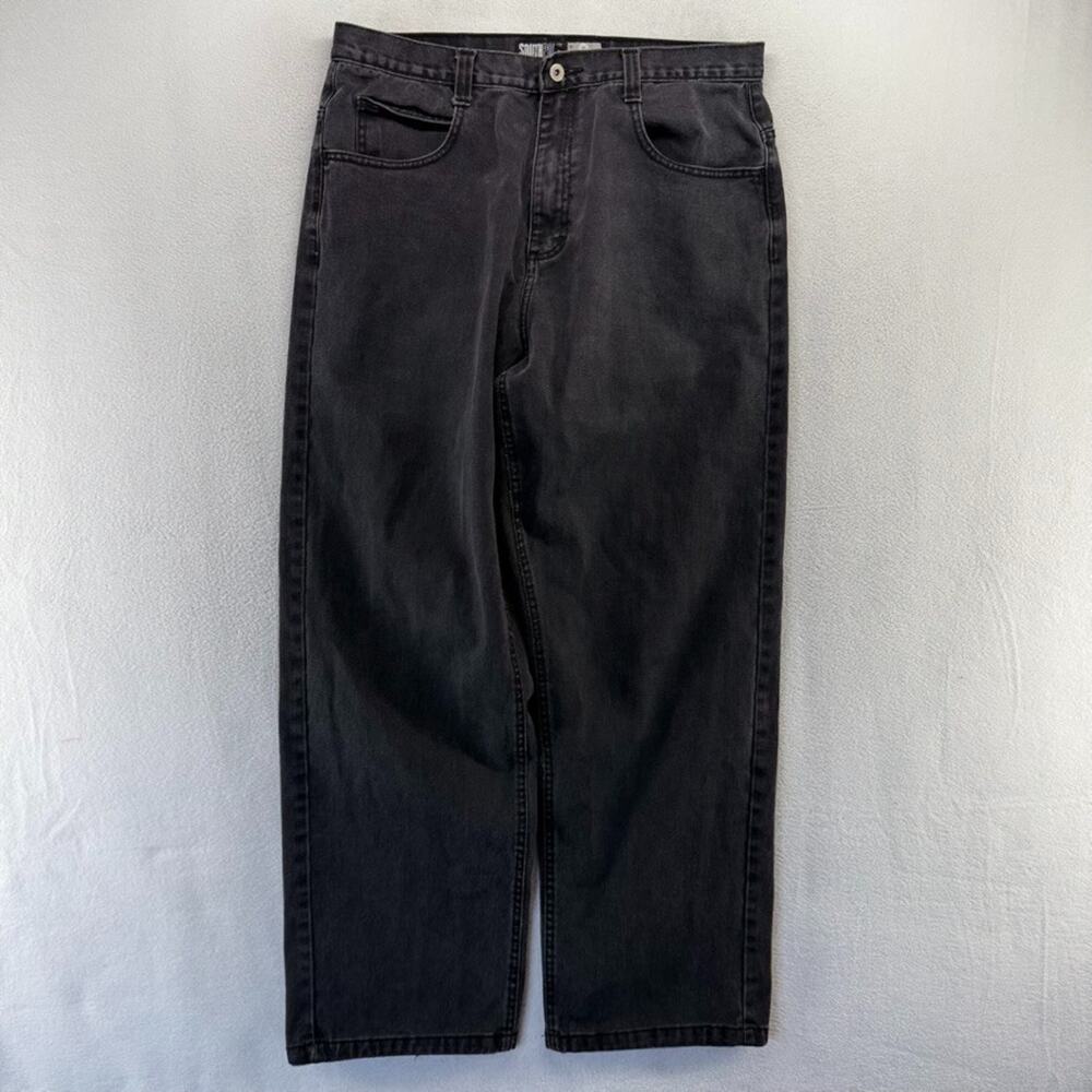 Vintage Southpole Jeans Men's 36 Black Denim Baggy Wide Leg Silver Tab y2k - Picture 2 of 10